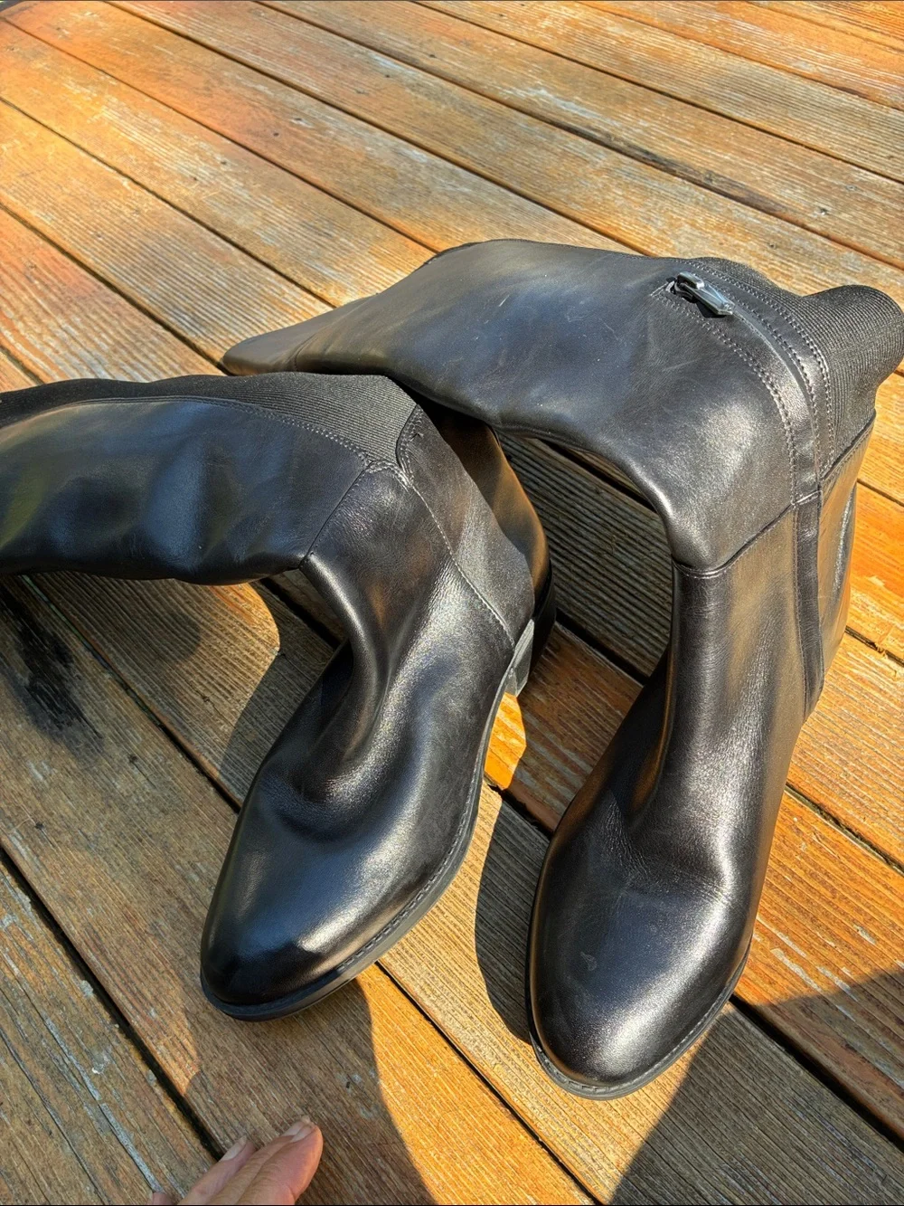 Sam Edelman Black Over-the-Knee Leather Boots